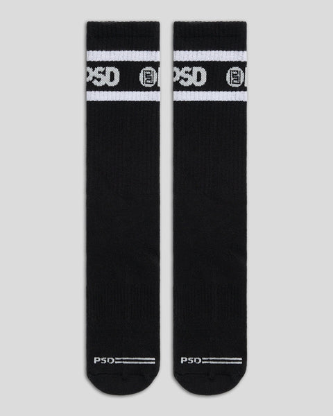 3 Pack - Logo Stripe Crew - Black