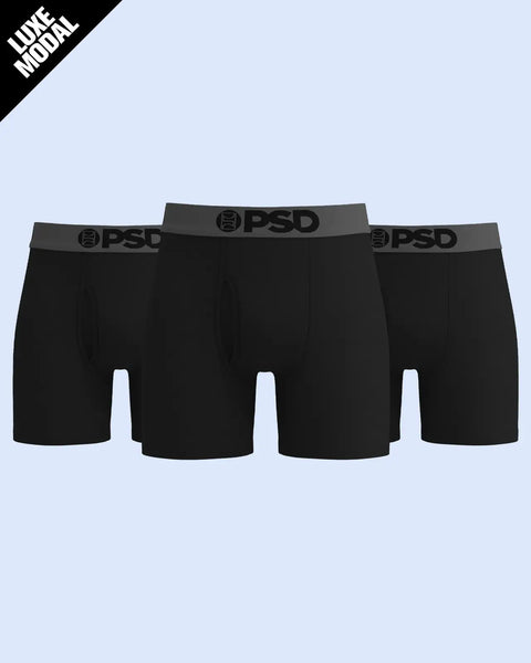 Luxe Modal 3 Pack - Black Grey XS / BLACK