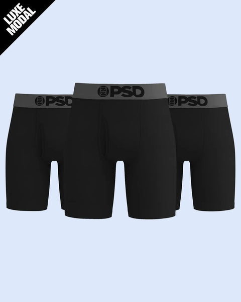 Luxe Modal 3 Pack - Black Grey XS / BLACK